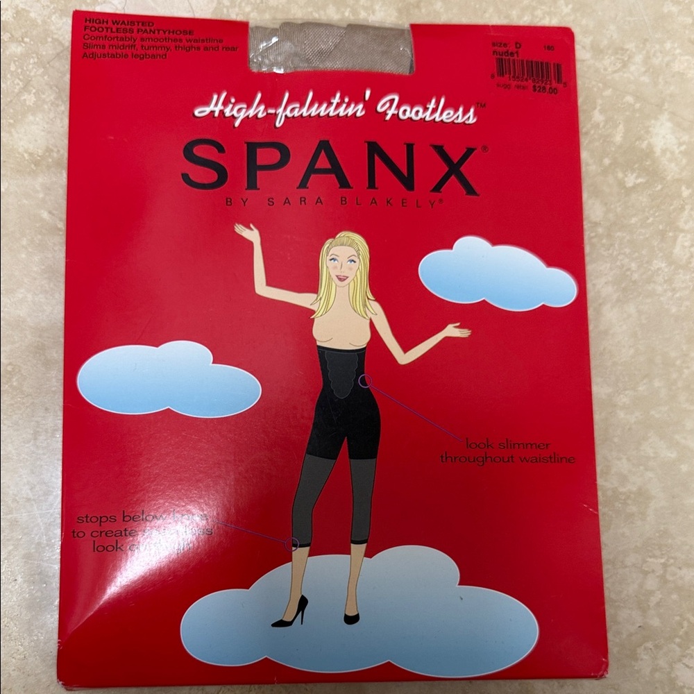 SPANX High-Falutin' Footless Tights Red Packaging